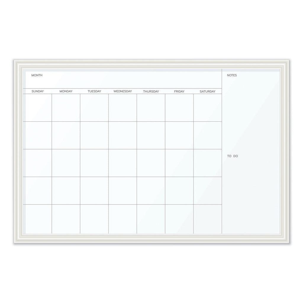 magnetic-dry-erase-calendar-with-decor-frame-one-month-30-x-20-white-surface-white-wood-frame_ubr2075u0001 - 1