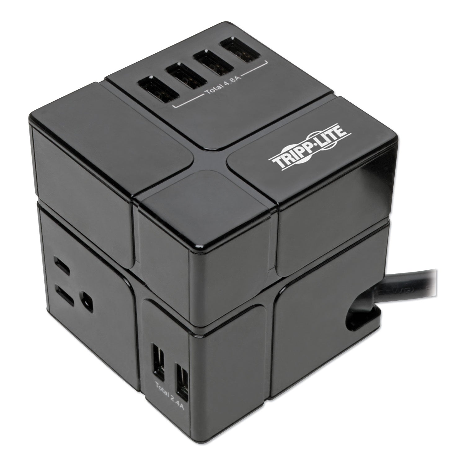 power-cube-surge-protector-3-ac-outlets-6-usb-a-ports-6-ft-cord-540-j-black_trptlp366cubeus - 1