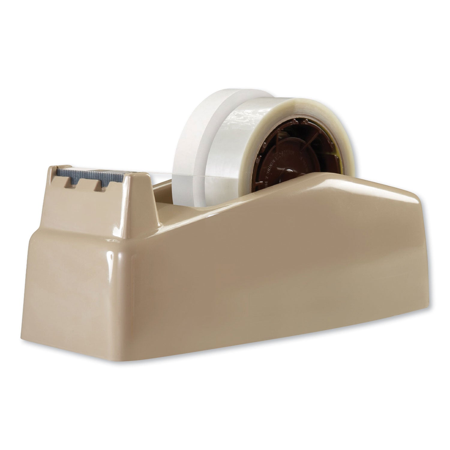 Two-Roll Desktop Tape Dispenser, 3" Core, High-Impact Plastic, Beige - 