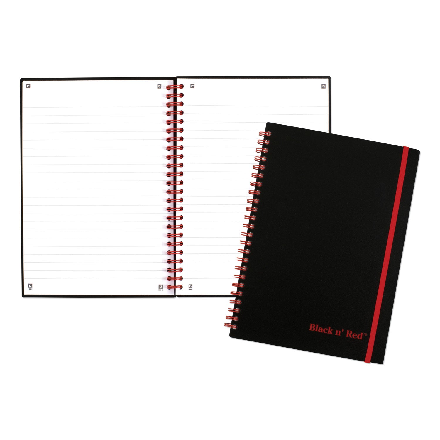 Flexible Cover Twinwire Notebooks, SCRIBZEE Compatible, 1-Subject, Wide/Legal Rule, Black Cover, (70) 8.25 x 5.63 Sheets - 