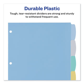 Write and Erase Big Tab Durable Plastic Dividers, 3-Hole Punched, 5-Tab, 11 x 8.5, Assorted, 1 Set