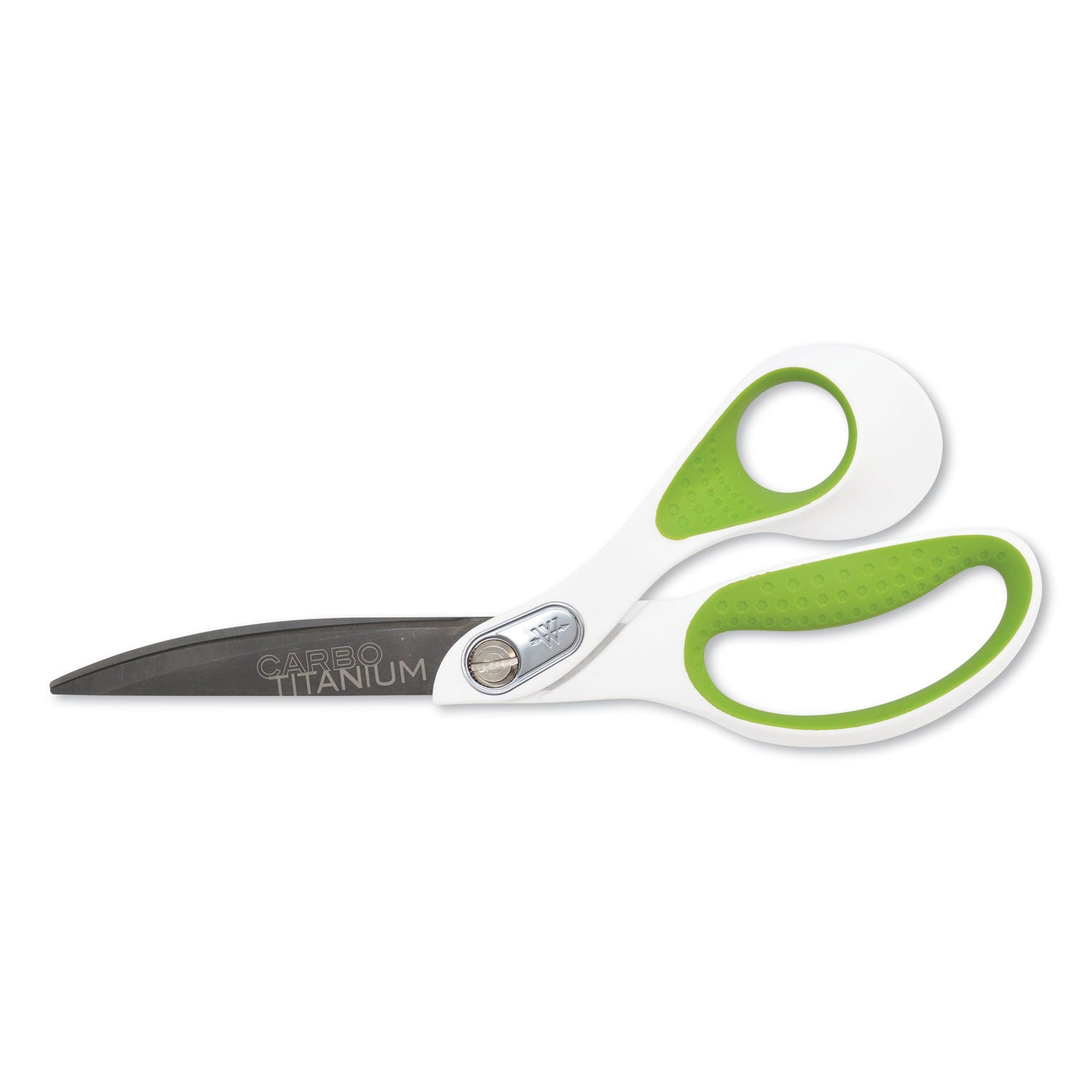 carbotitanium-bonded-scissors-9-long-45-cut-length-white-green-bent-handle_acm16445 - 1