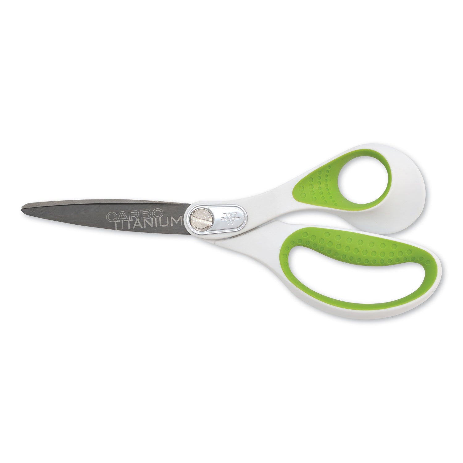 carbotitanium-bonded-scissors-8-long-325-cut-length-white-green-straight-handle_acm16447 - 2