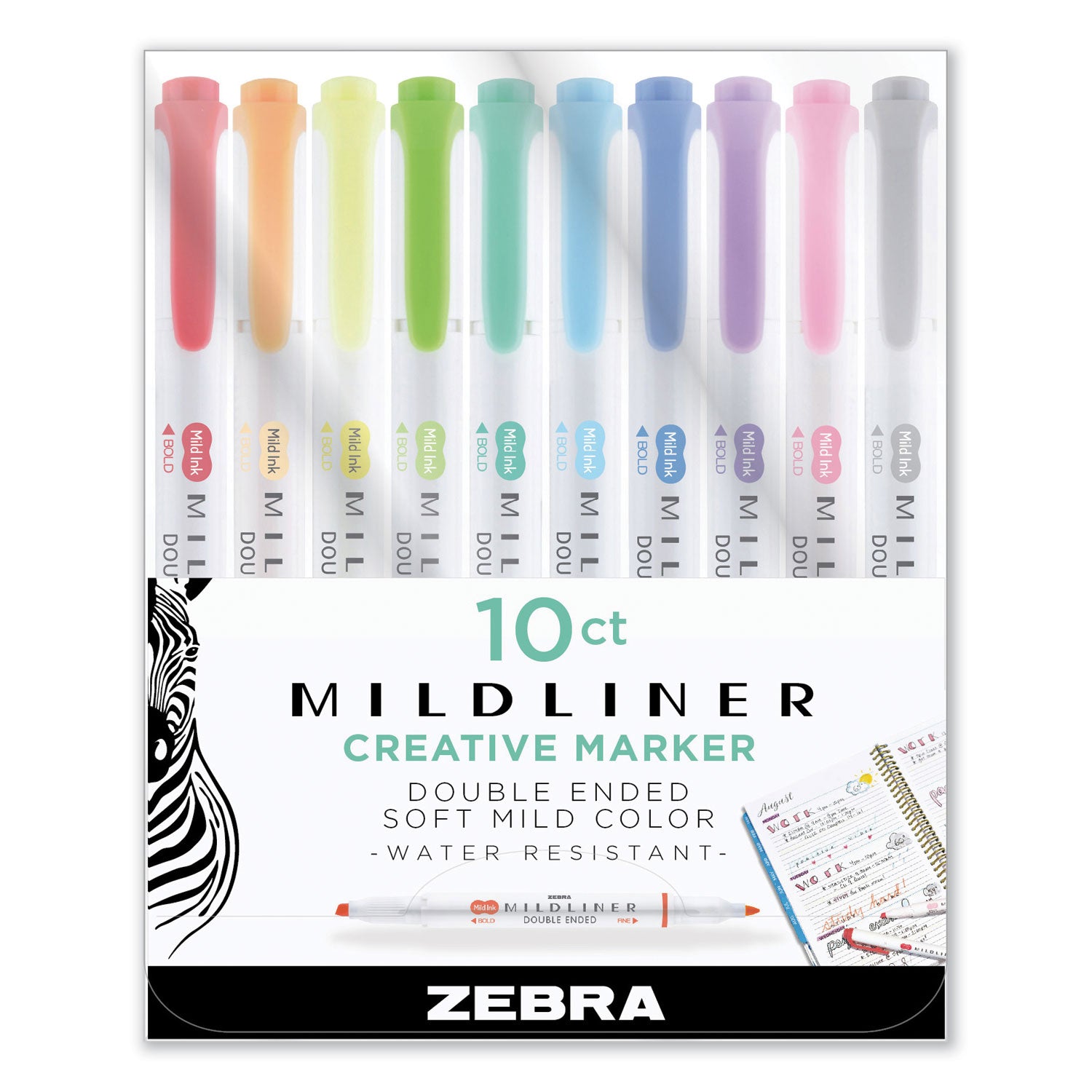 mildliner-double-ended-highlighter-assorted-ink-colors-bold-chisel-fine-bullet-tips-assorted-barrel-colors-10-set_zeb78101 - 1