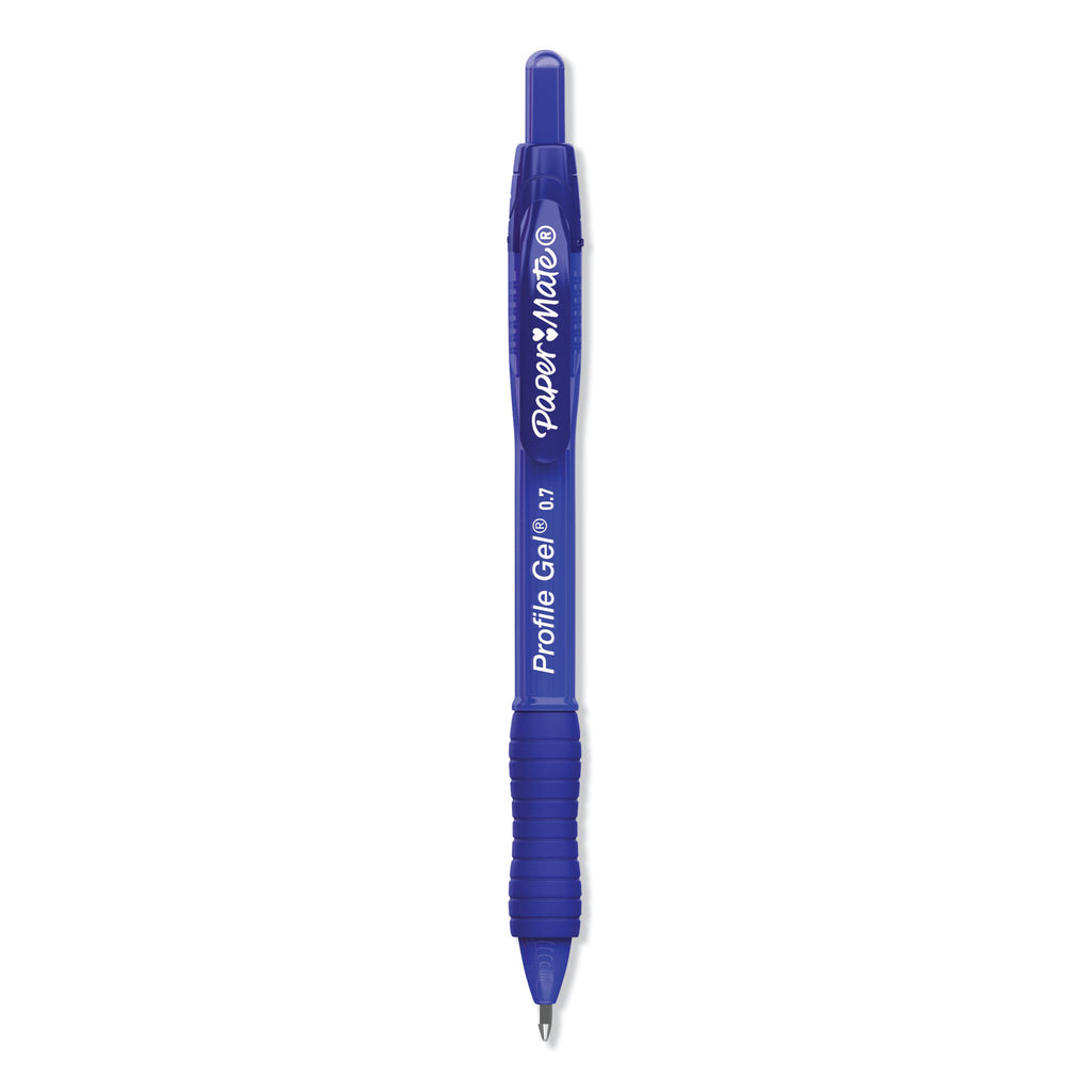 Profile Gel Pen, Retractable, Medium 0.7 mm, Blue Ink, Translucent Blue Barrel, 36/Pack
