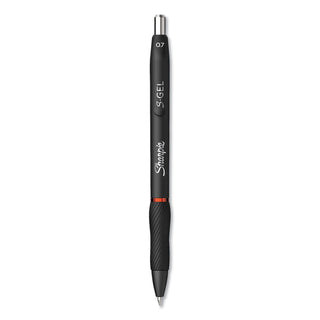 S-Gel High-Performance Gel Pen, Retractable, Medium 0.7 mm, Red Ink, Black Barrel, Dozen