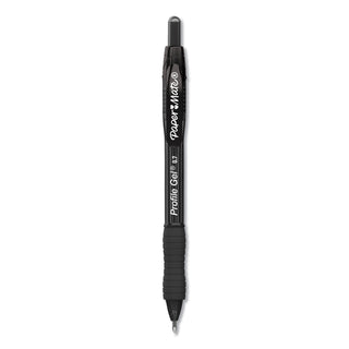 Profile Gel Pen, Retractable, Medium 0.7 mm, Black Ink, Translucent Black Barrel, Dozen