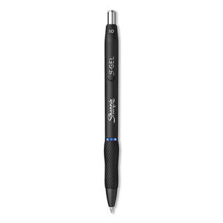 S-Gel High-Performance Gel Pen, Retractable, Bold 1 mm, Blue Ink, Black Barrel, Dozen