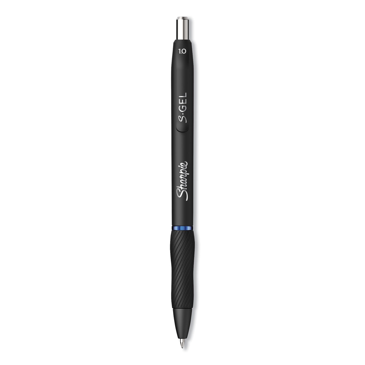 s-gel-high-performance-gel-pen-retractable-bold-1-mm-blue-ink-black-barrel-dozen_san2096187 - 1