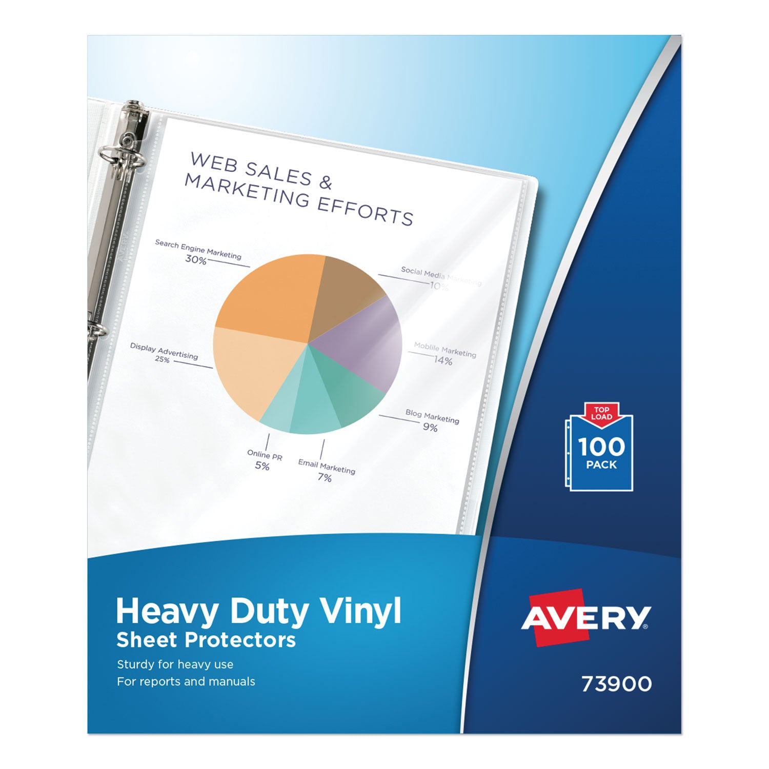 top-load-vinyl-sheet-protectors-heavy-gauge-letter-clear-100-box_ave73900 - 1