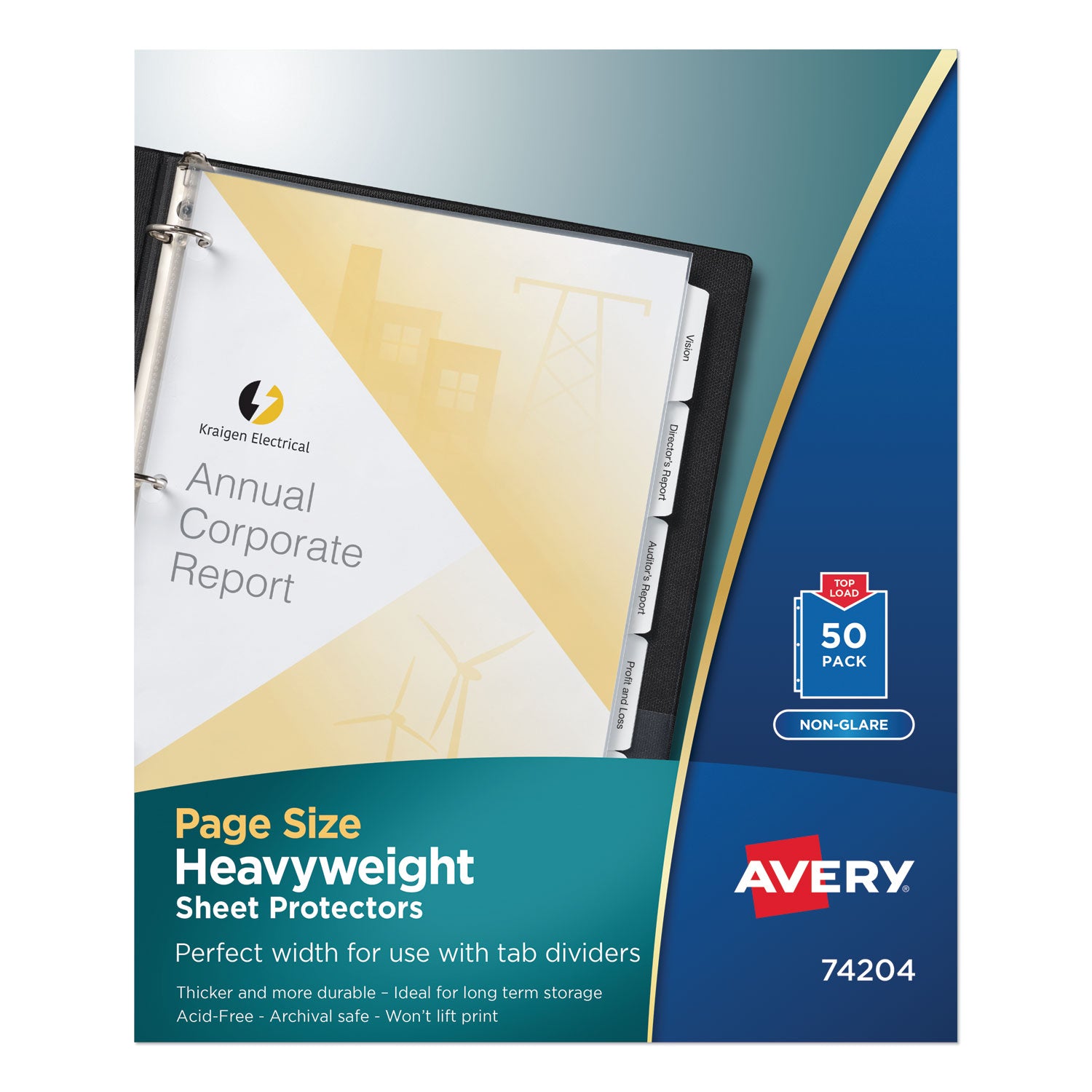 top-load-poly-three-hole-sheet-protectors-non-glare-letter-50-box_ave74204 - 1