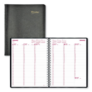 Essential Collection Weekly Appointment Book in Columnar Format, 11 x 8.5, Black Cover, 12-Month (Jan to Dec): 2024