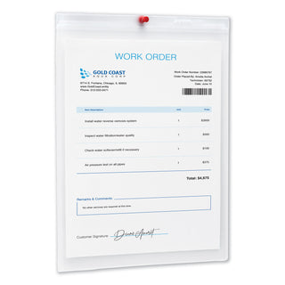 Job Ticket Holders, Heavy Gauge Vinyl, 9 x 12, Clear, 10/Pack - 