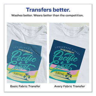 Fabric Transfers, 8.5 x 11, White, 12/Pack - 