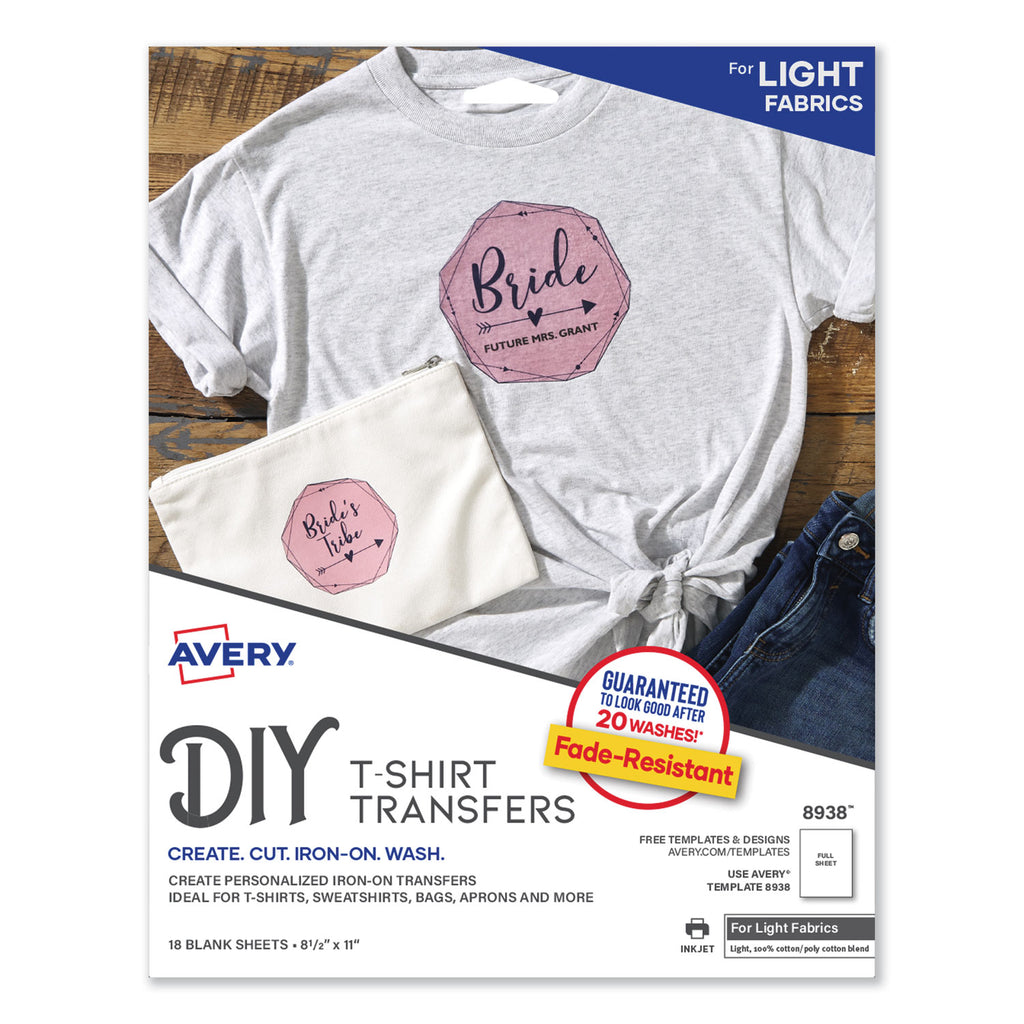 Fabric Transfers, 8.5 x 11, White, 18/Pack - 