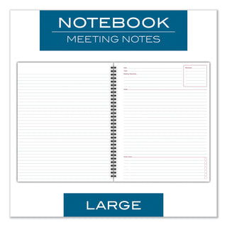 Wirebound Guided Meeting Notes Notebook, 1-Subject, Meeting-Minutes/Notes Format, Dark Gray Cover, (80) 11 x 8.25 Sheets