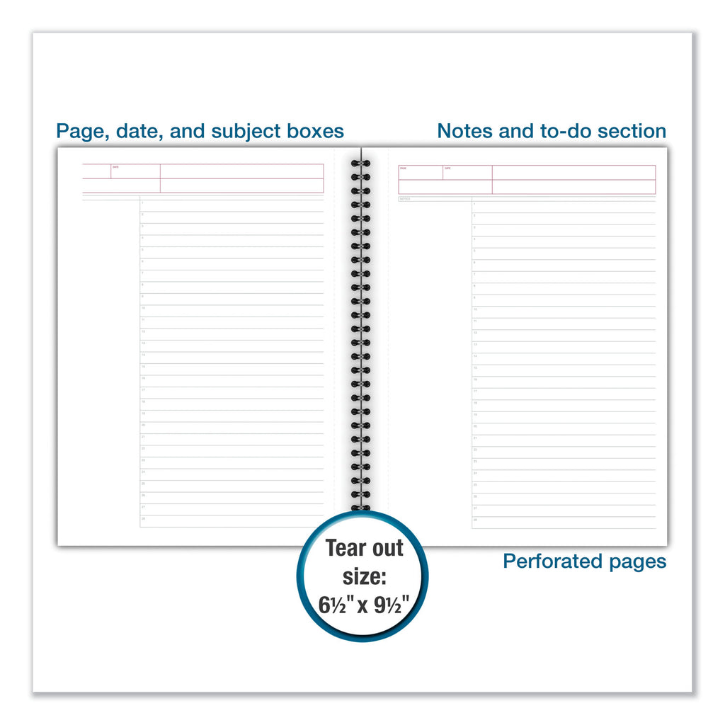 Wirebound Guided Action Planner Notebook, 1-Subject, Project-Management Format, Dark Gray Cover, (80) 9.5 x 7.5 Sheets