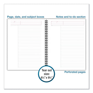 Wirebound Guided Action Planner Notebook, 1-Subject, Project-Management Format, Dark Gray Cover, (80) 9.5 x 7.5 Sheets