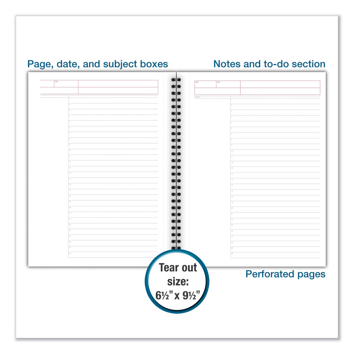 Wirebound Guided Action Planner Notebook, 1-Subject, Project-Management Format, Dark Gray Cover, (80) 9.5 x 7.5 Sheets