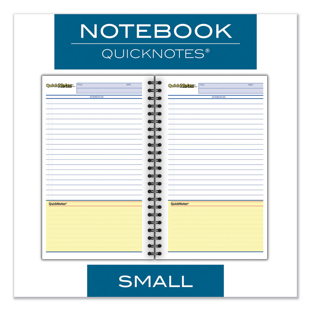 Wirebound Guided QuickNotes Notebook, 1-Subject, List-Management Format, Dark Gray Cover, (80) 8 x 5 Sheets