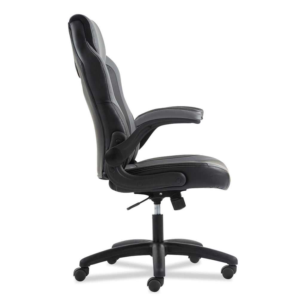 9-one-one-high-back-racing-style-chair-with-flip-up-arms-supports-up-to-225-lb-black-seat-gray-back-black-base_bsxvst911 - 3
