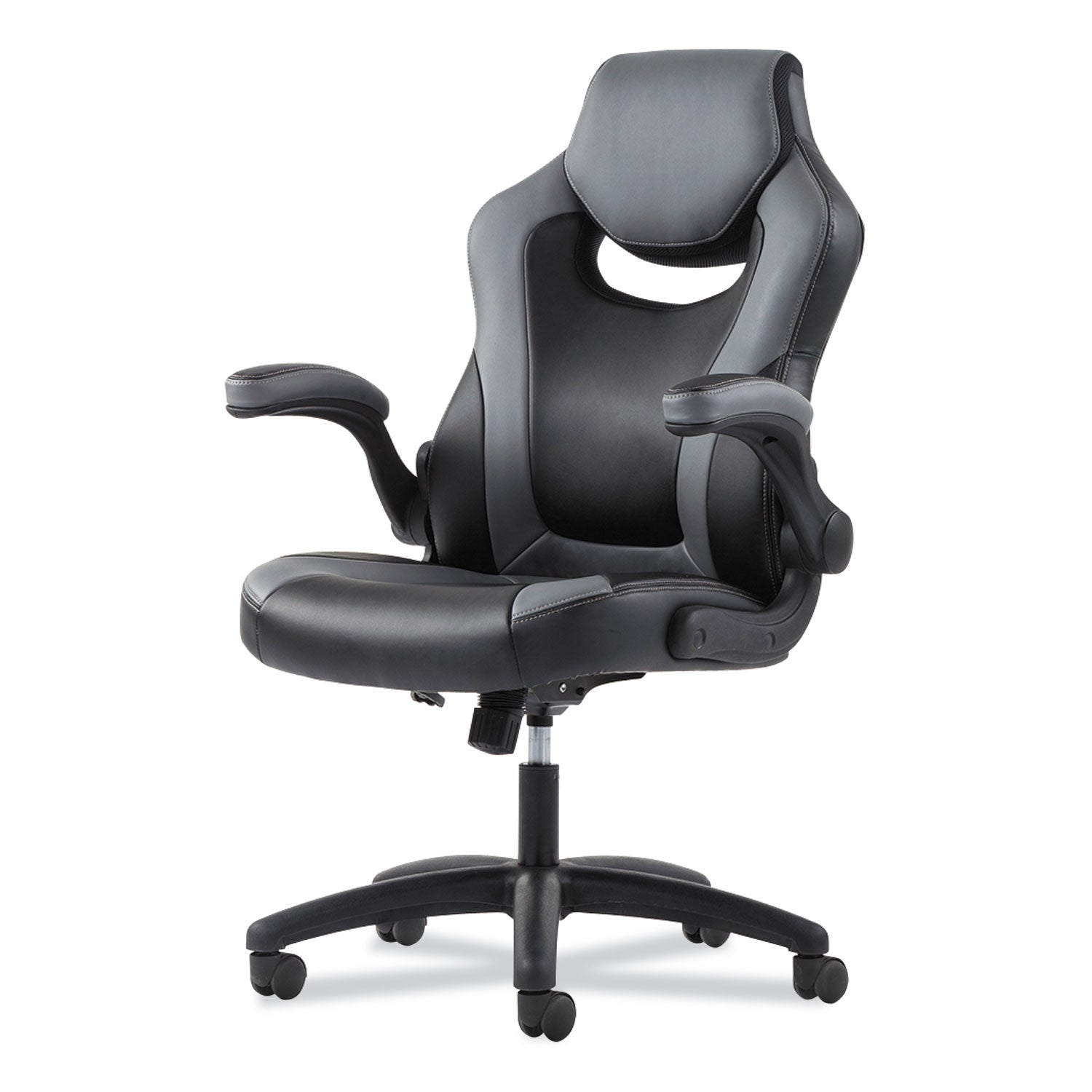 9-one-one-high-back-racing-style-chair-with-flip-up-arms-supports-up-to-225-lb-black-seat-gray-back-black-base_bsxvst911 - 6