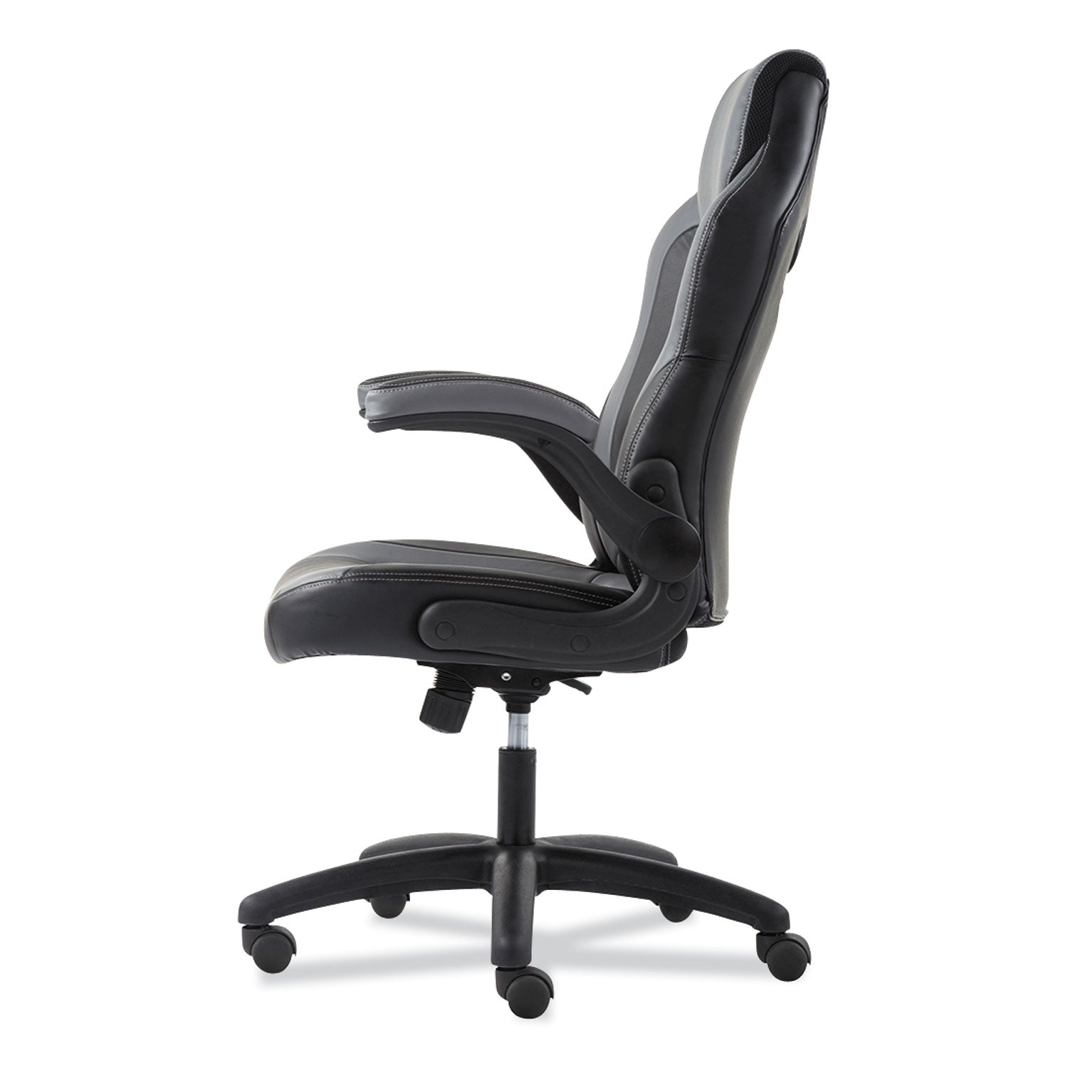9-one-one-high-back-racing-style-chair-with-flip-up-arms-supports-up-to-225-lb-black-seat-gray-back-black-base_bsxvst911 - 5