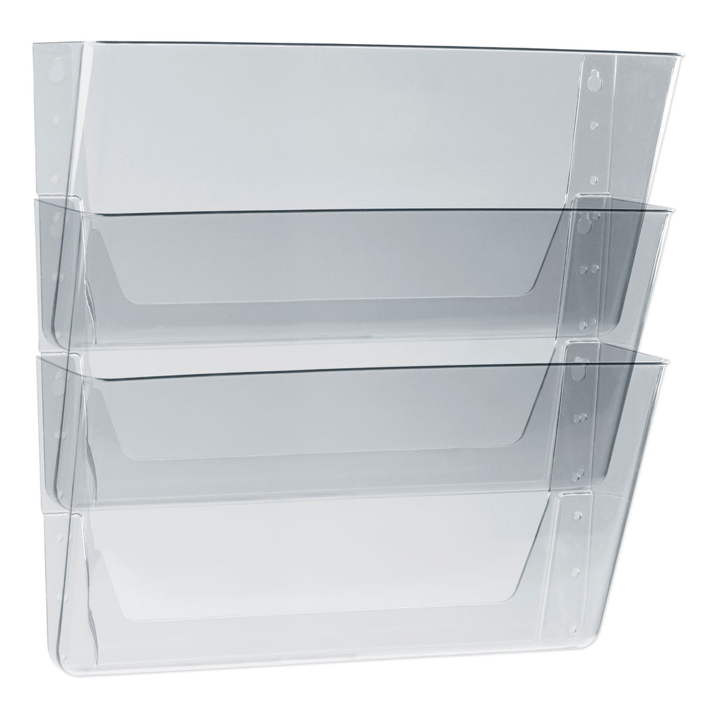 Wall File, 3 Sections, Legal Size 16" x 4" x 14", Clear, 3/Set - 