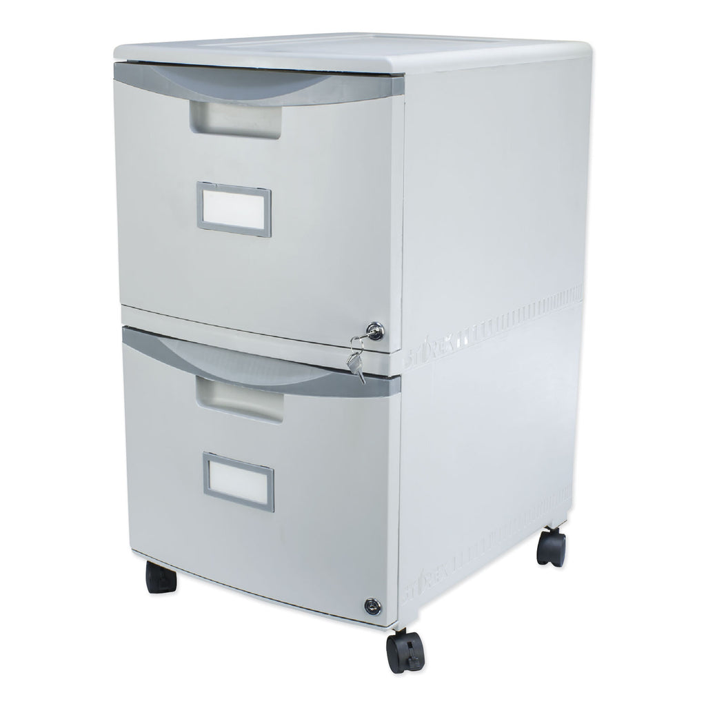 Two-Drawer Mobile Filing Cabinet, 2 Legal/Letter-Size File Drawers, Gray, 14.75" x 18.25" x 26