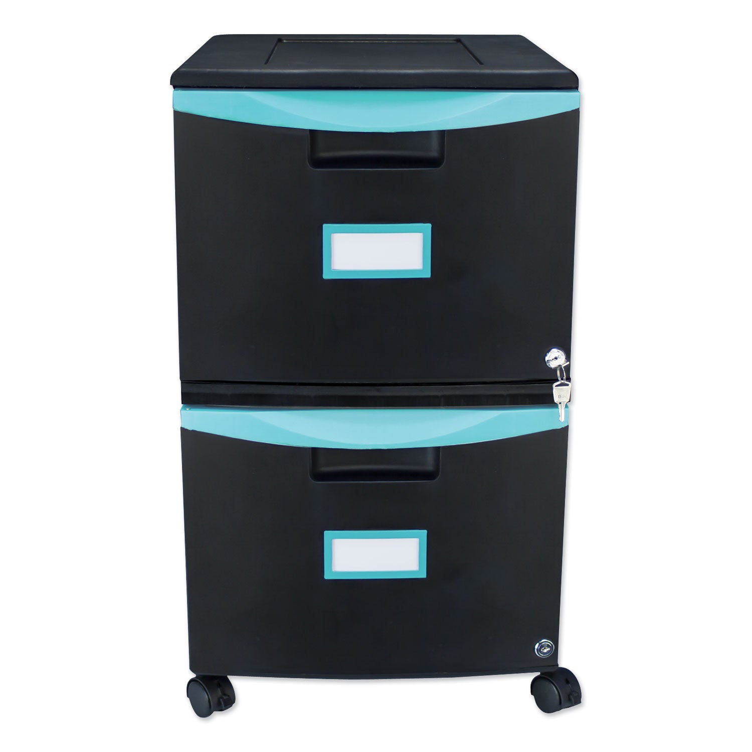 two-drawer-mobile-filing-cabinet-2-legal-letter-size-file-drawers-black-teal-1475-x-1825-x-26_stx61315u01c - 1