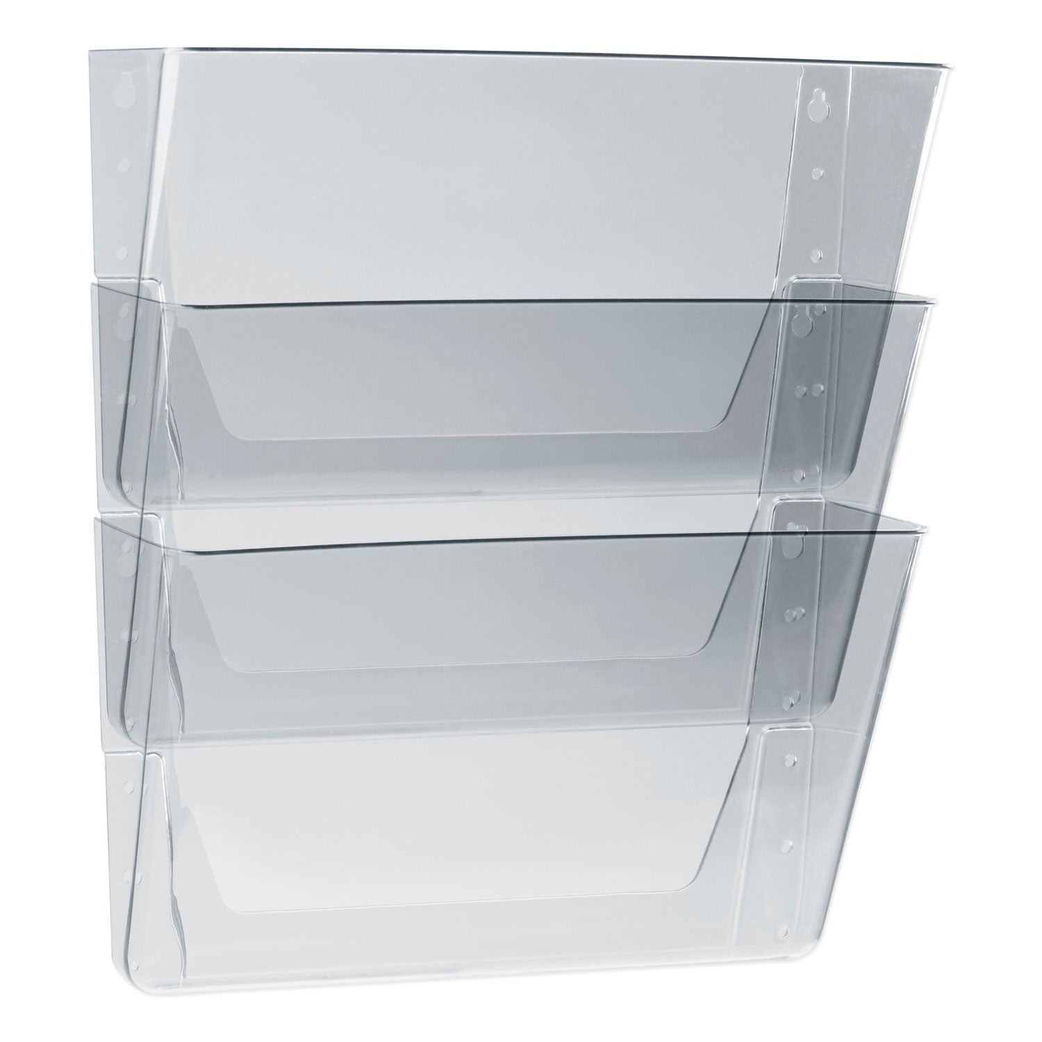 Wall File, 3 Sections, Letter Size, 13" x 4" x 14", Clear, 3/Set - 