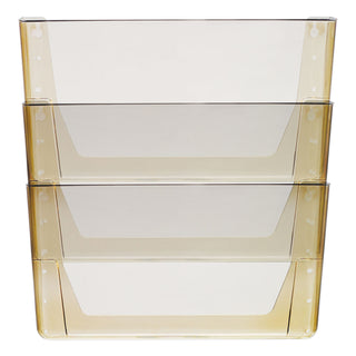 Wall File, 3 Sections, Letter Size, 13" x 4" x 14", Smoke, 3/Set - 
