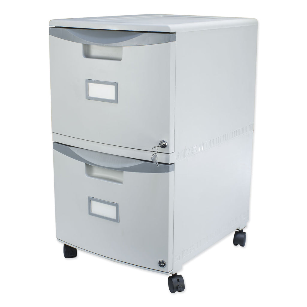 Two-Drawer Mobile Filing Cabinet, 2 Legal/Letter-Size File Drawers, Gray, 14.75" x 18.25" x 26