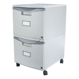 Two-Drawer Mobile Filing Cabinet, 2 Legal/Letter-Size File Drawers, Gray, 14.75" x 18.25" x 26