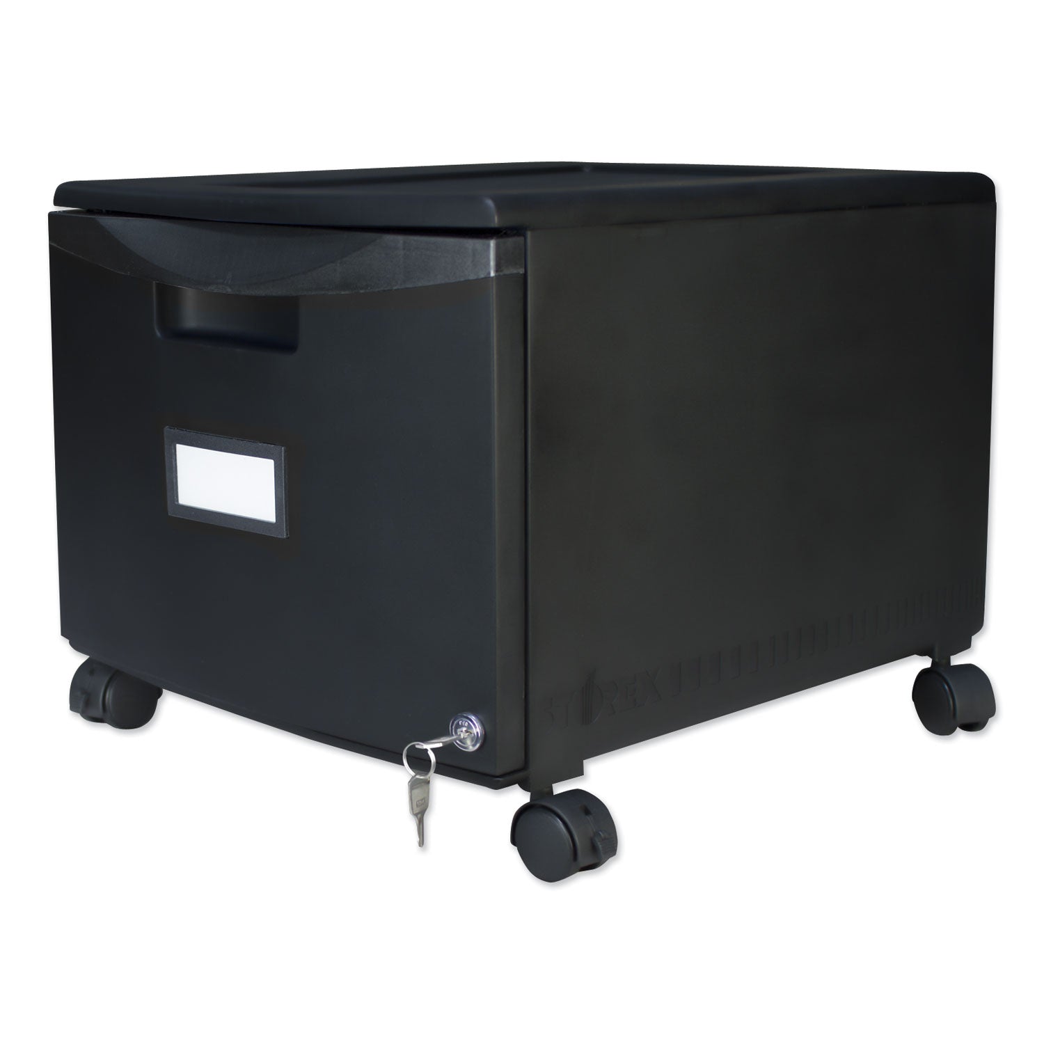 Single-Drawer Mobile Filing Cabinet, 1 Legal/Letter-Size File Drawer, Black, 14.75" x 18.25" x 12.75