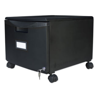 Single-Drawer Mobile Filing Cabinet, 1 Legal/Letter-Size File Drawer, Black, 14.75" x 18.25" x 12.75