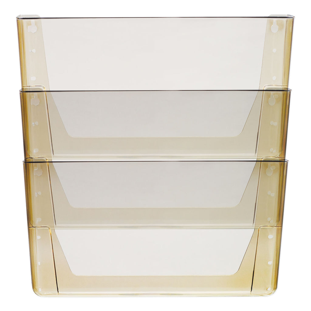 Wall File, 3 Sections, Legal Size, 16" x 4" x 14", Smoke, 3/Set