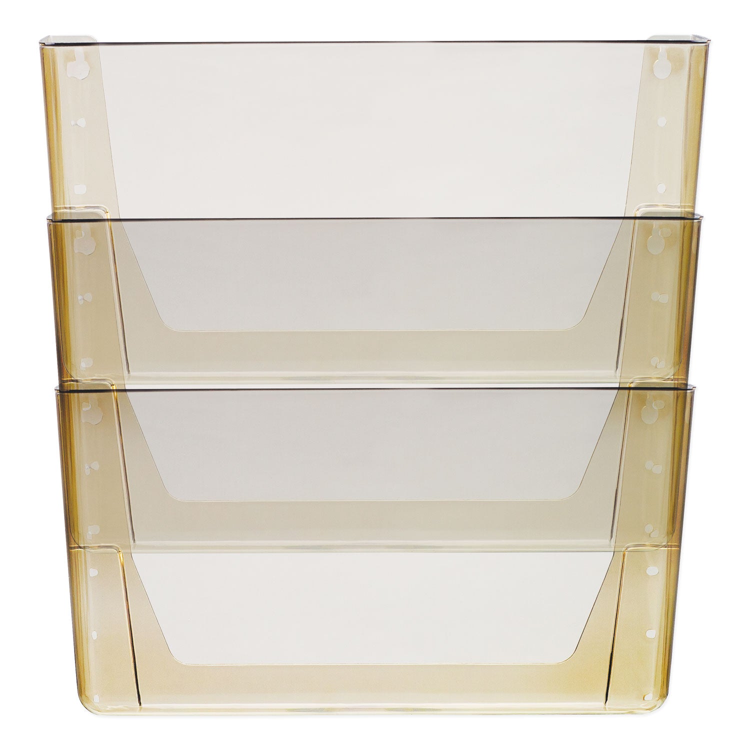 Wall File, 3 Sections, Legal Size, 16" x 4" x 14", Smoke, 3/Set