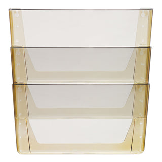 Wall File, 3 Sections, Legal Size, 16" x 4" x 14", Smoke, 3/Set