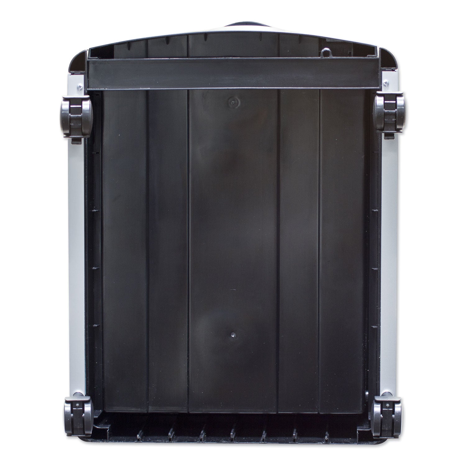 Mobile Filing Cabinet with Metal Siding and Top-Drawer Organizer Tray, 2 Letter File Drawers, Silver/Black, 19" x 15" x 23