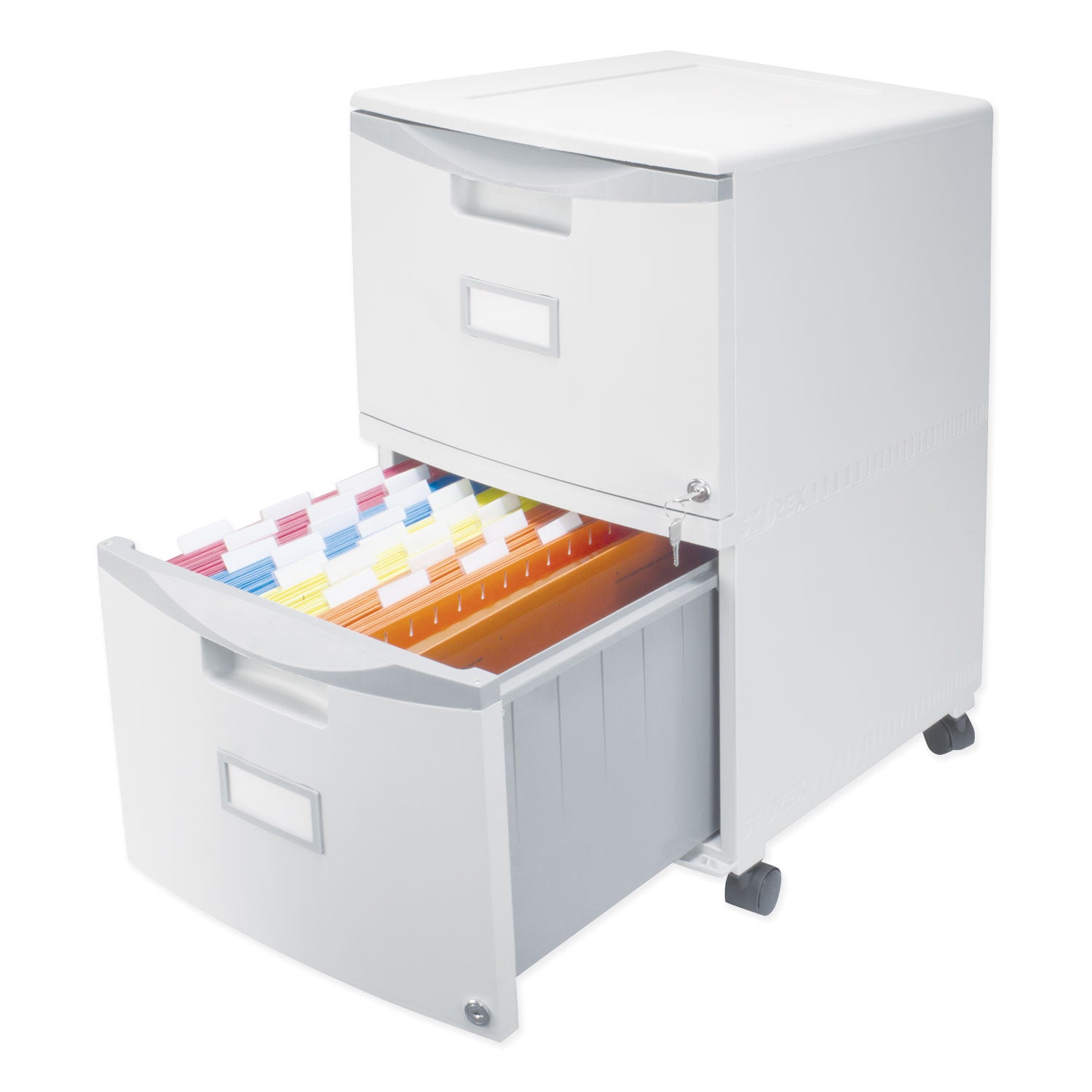 Two-Drawer Mobile Filing Cabinet, 2 Legal/Letter-Size File Drawers, Gray, 14.75" x 18.25" x 26