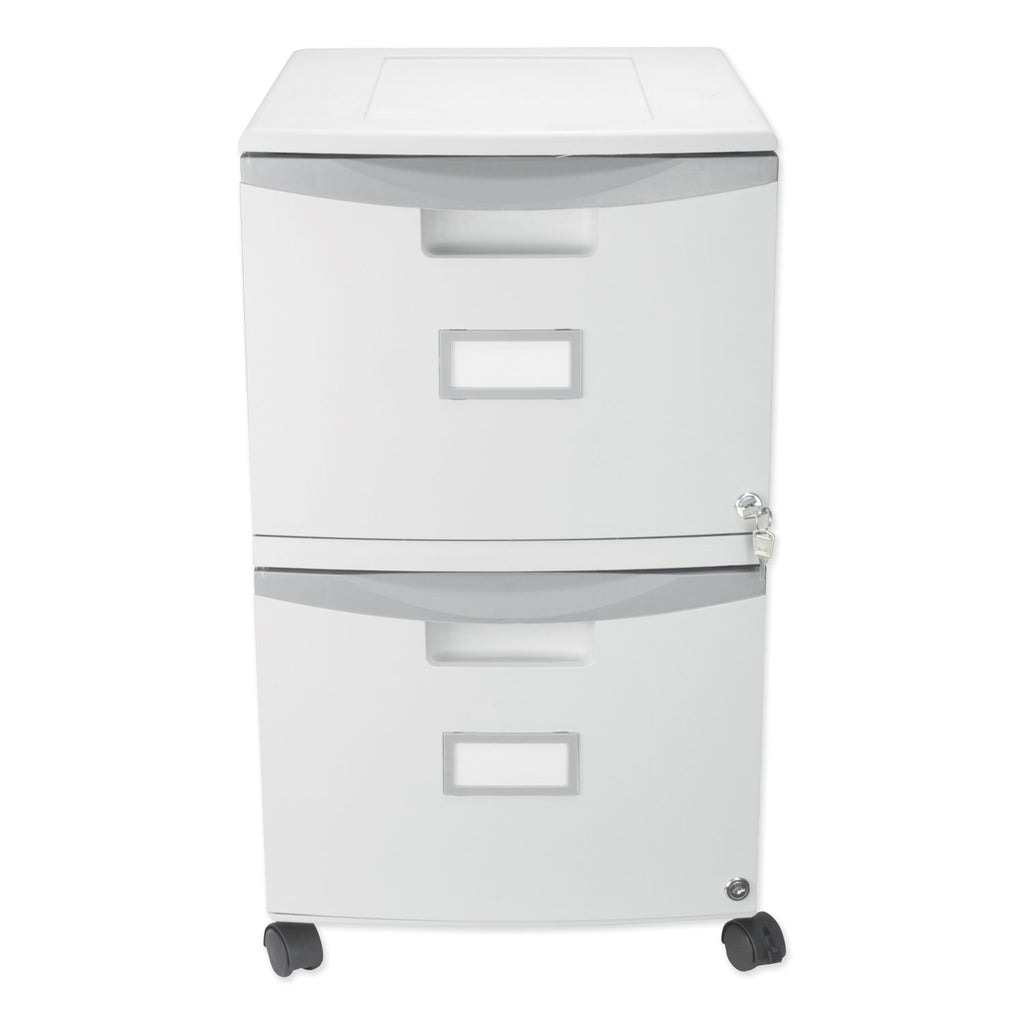 Two-Drawer Mobile Filing Cabinet, 2 Legal/Letter-Size File Drawers, Gray, 14.75" x 18.25" x 26