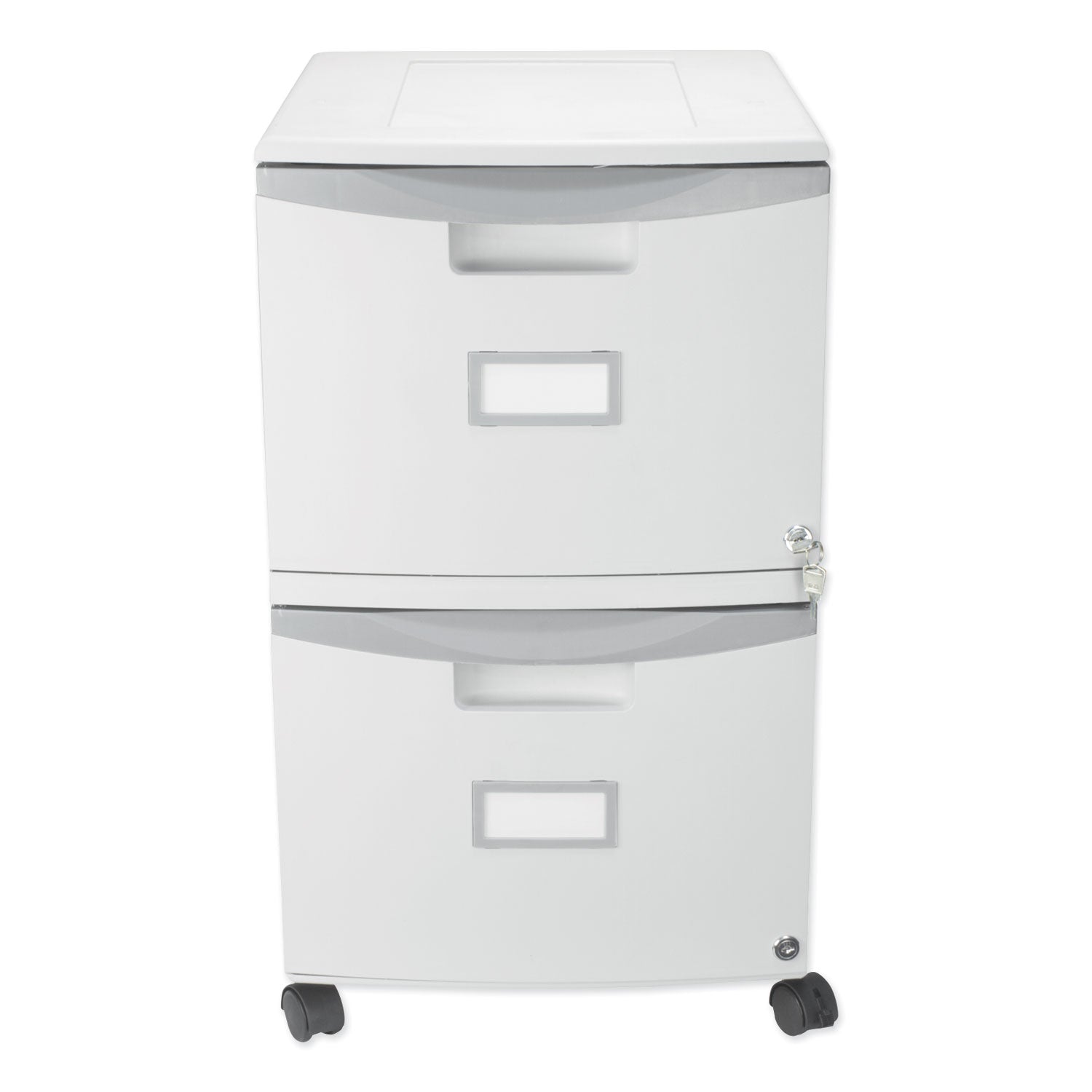 Two-Drawer Mobile Filing Cabinet, 2 Legal/Letter-Size File Drawers, Gray, 14.75" x 18.25" x 26
