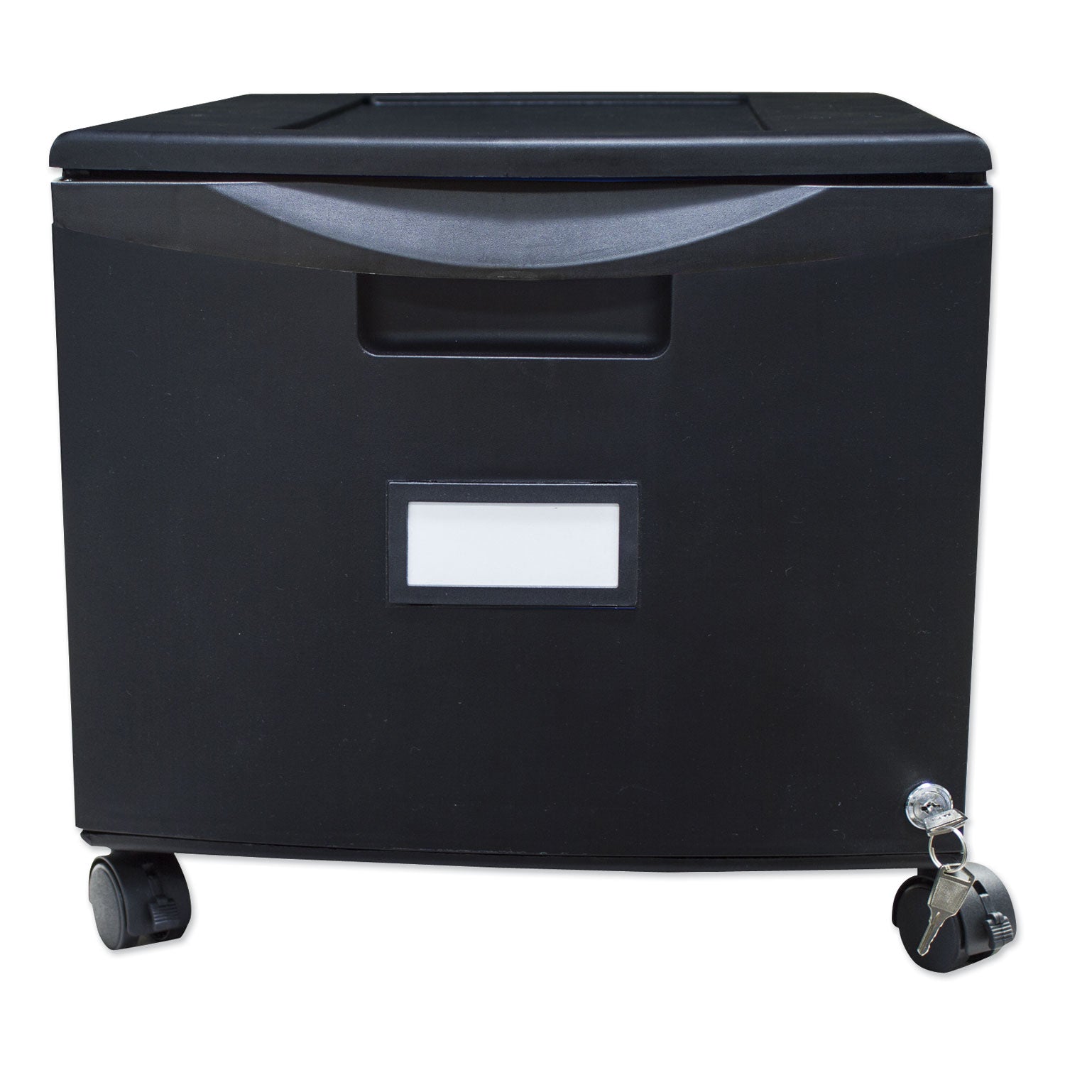 Single-Drawer Mobile Filing Cabinet, 1 Legal/Letter-Size File Drawer, Black, 14.75" x 18.25" x 12.75