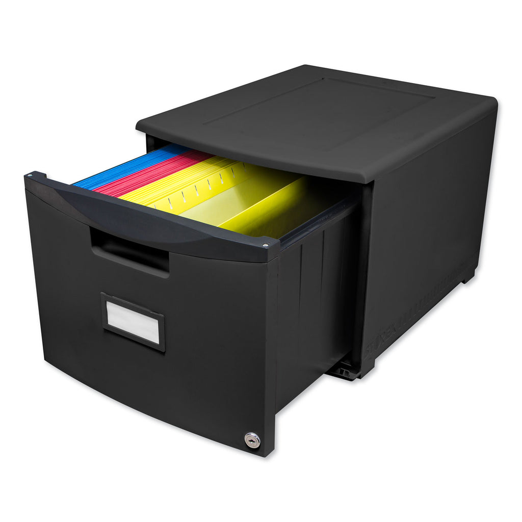 Single-Drawer Mobile Filing Cabinet, 1 Legal/Letter-Size File Drawer, Black, 14.75" x 18.25" x 12.75