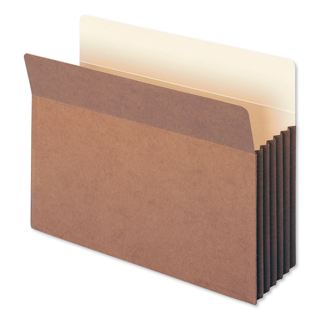 Redrope Drop-Front File Pockets with Fully Lined Gussets, 5.25" Expansion, Letter Size, Redrope, 10/Box - 