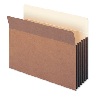 Redrope Drop-Front File Pockets with Fully Lined Gussets, 5.25" Expansion, Letter Size, Redrope, 10/Box - 