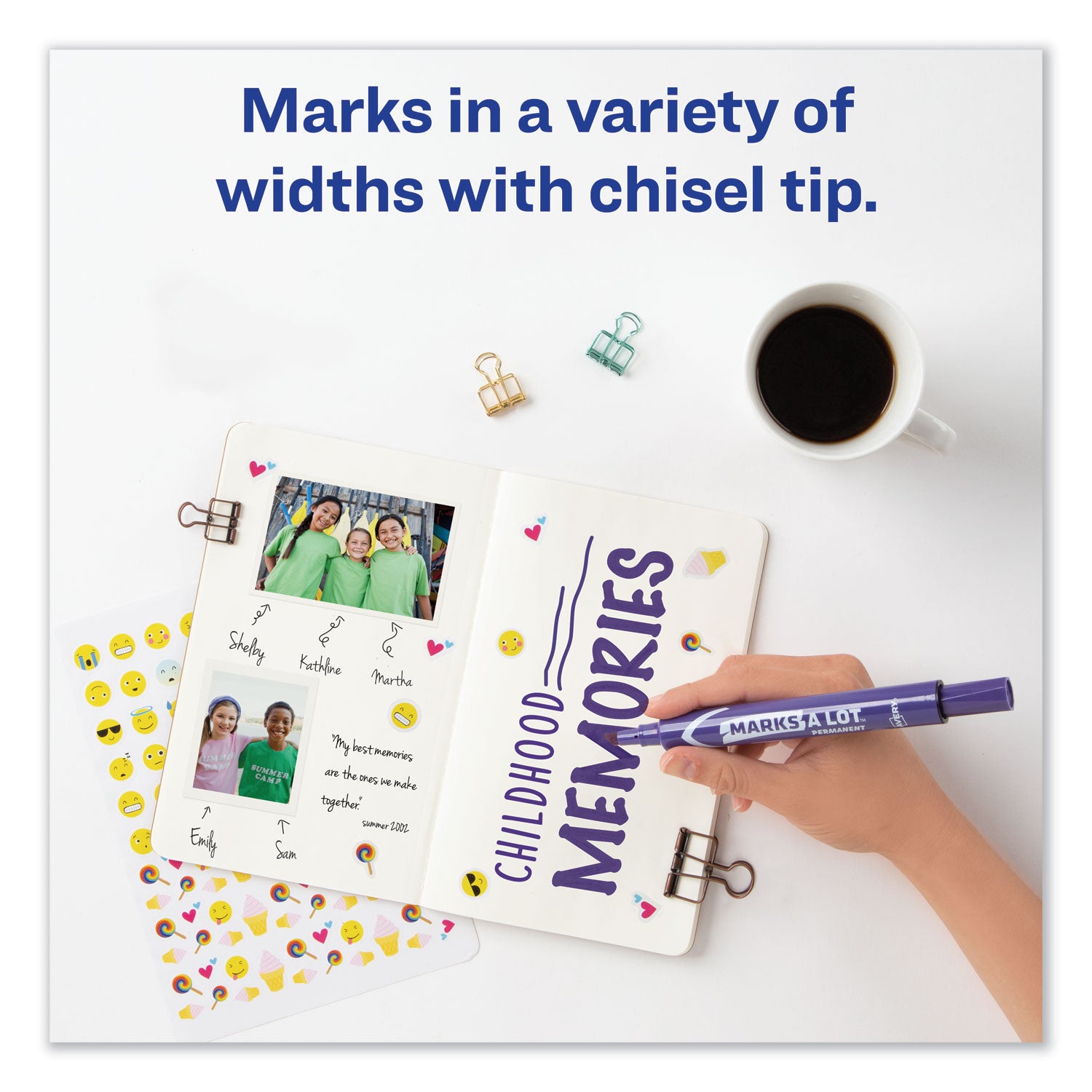 MARKS A LOT Large Desk-Style Permanent Marker, Broad Chisel Tip, Purple, Dozen (8884) - 