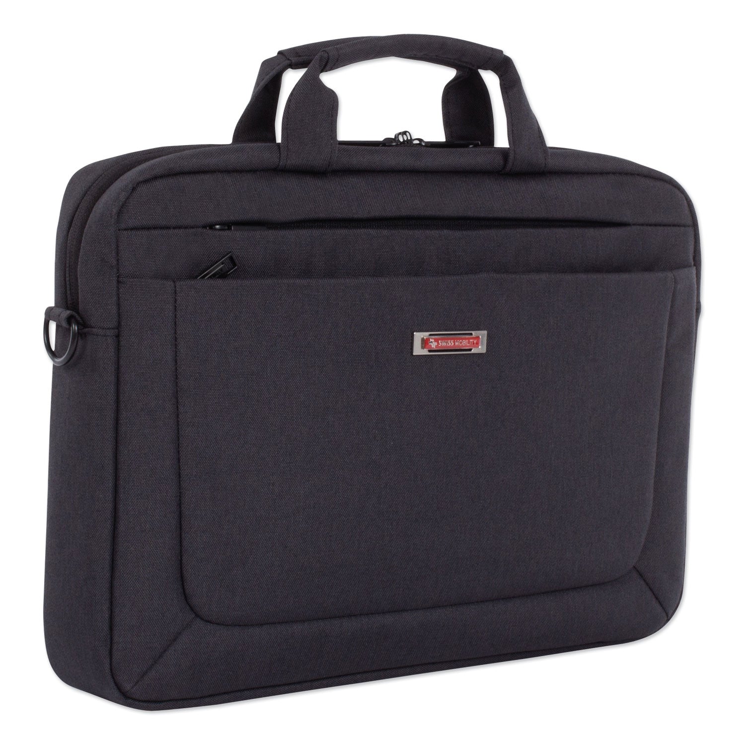 cadence-slim-briefcase-fits-devices-up-to-156-polyester-35-x-35-x-16-charcoal_swzexb1010smch - 1