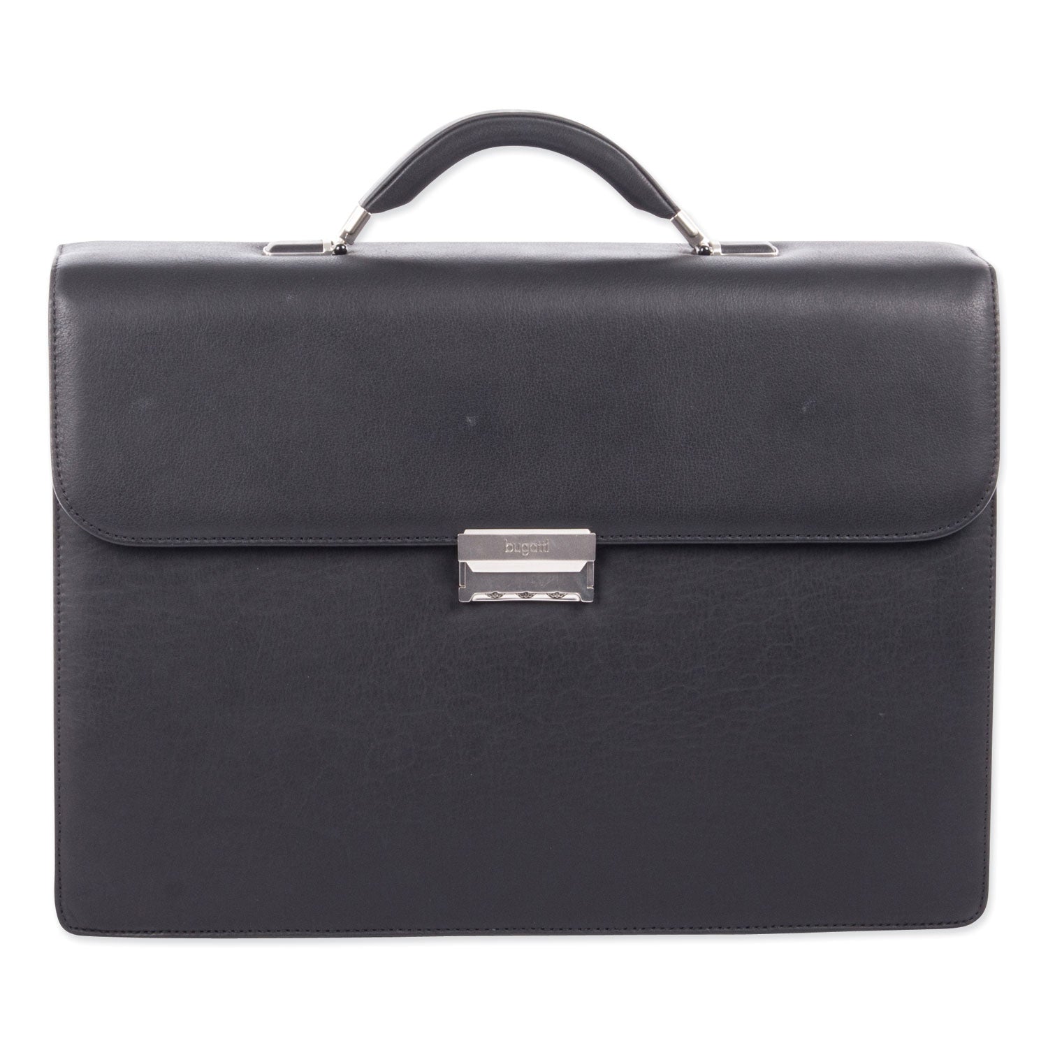 Milestone Briefcase, Fits Devices Up to 15.6", Leather, 5 x 5 x 12, Black